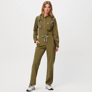 Figs Miller Jumpsuit Martini Olive S NWT